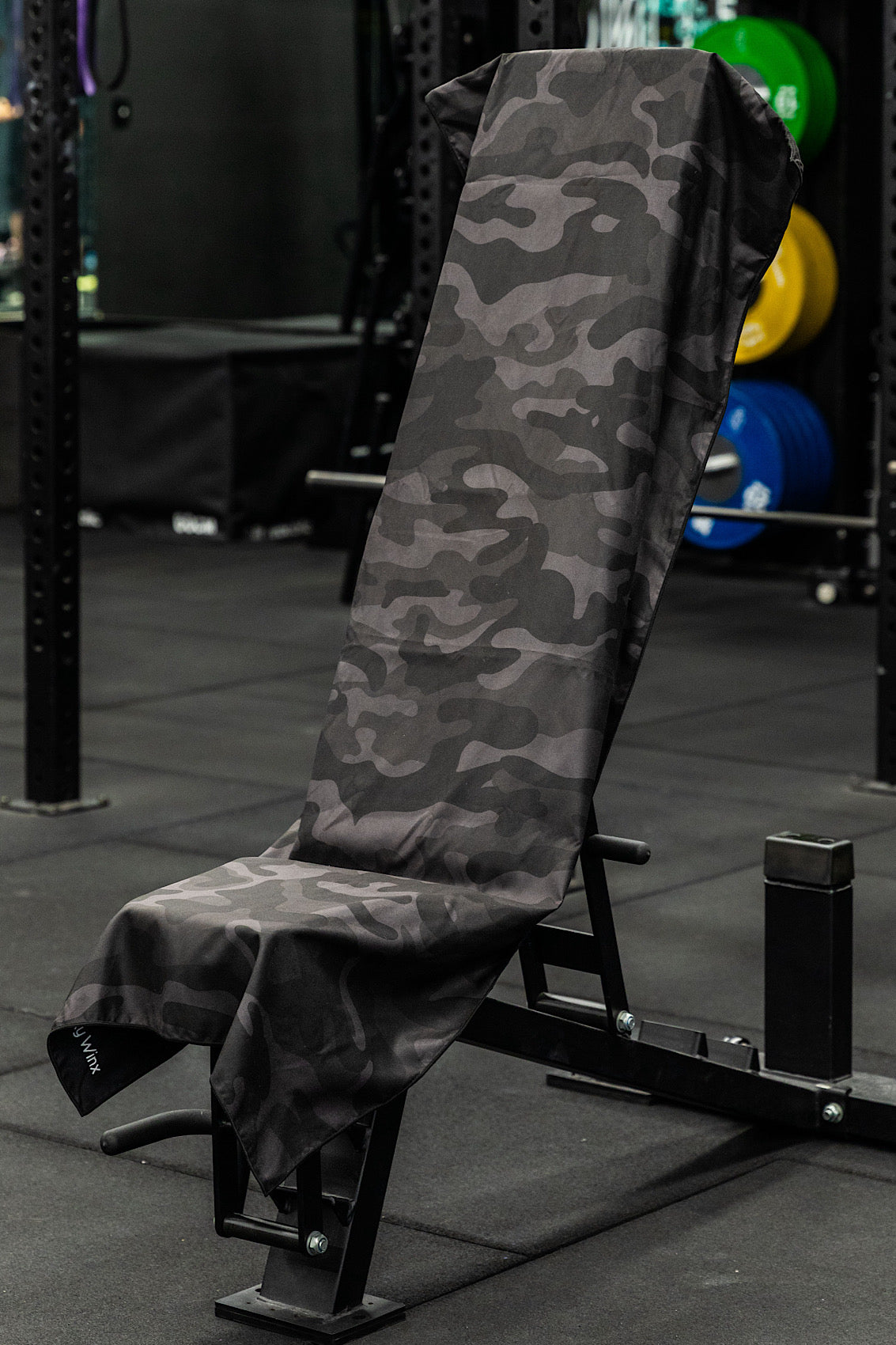 Black Camouflage Hooded Gym Towel With Zip Pocket - Cheeky Winx