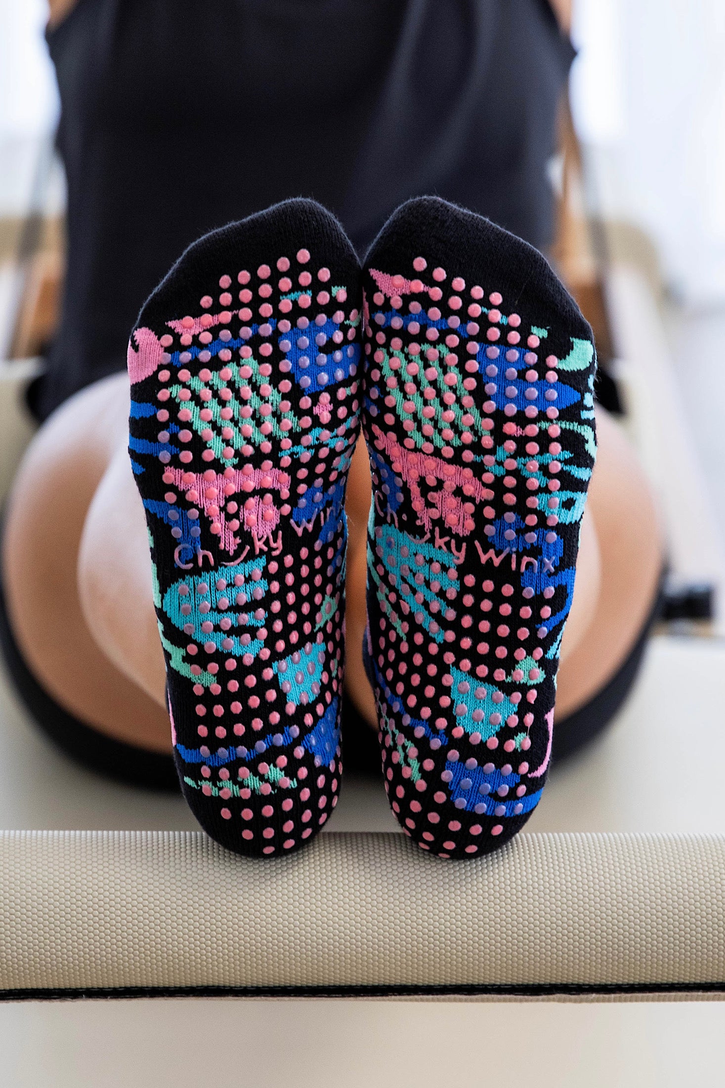 Black Fiesta X Deb McNaughton Grip Socks-Cheeky Winx