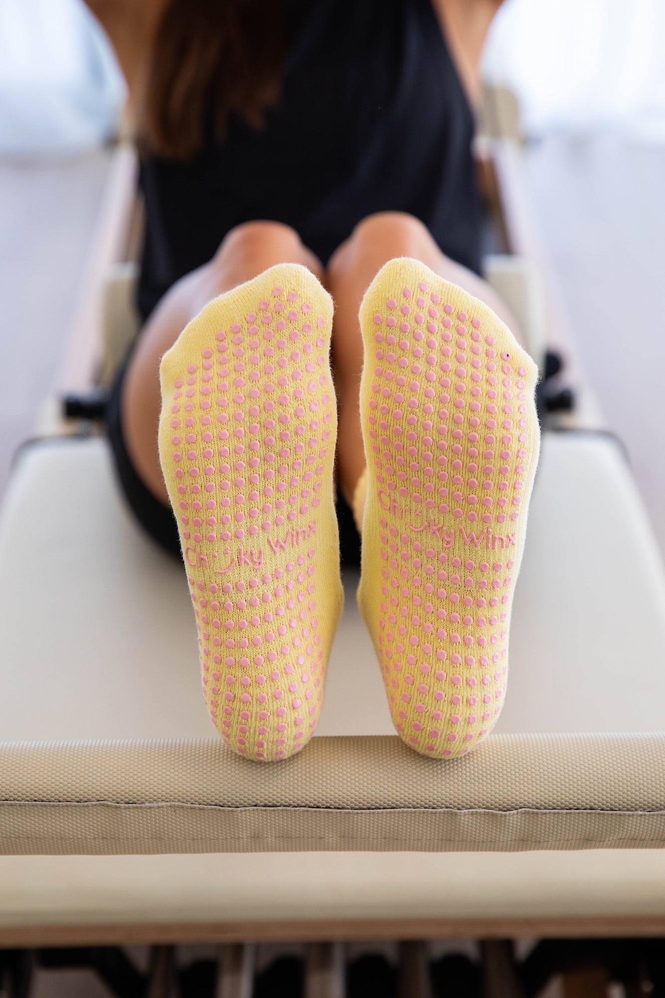Crew Yellow and Pink Grip Socks-Cheeky Winx