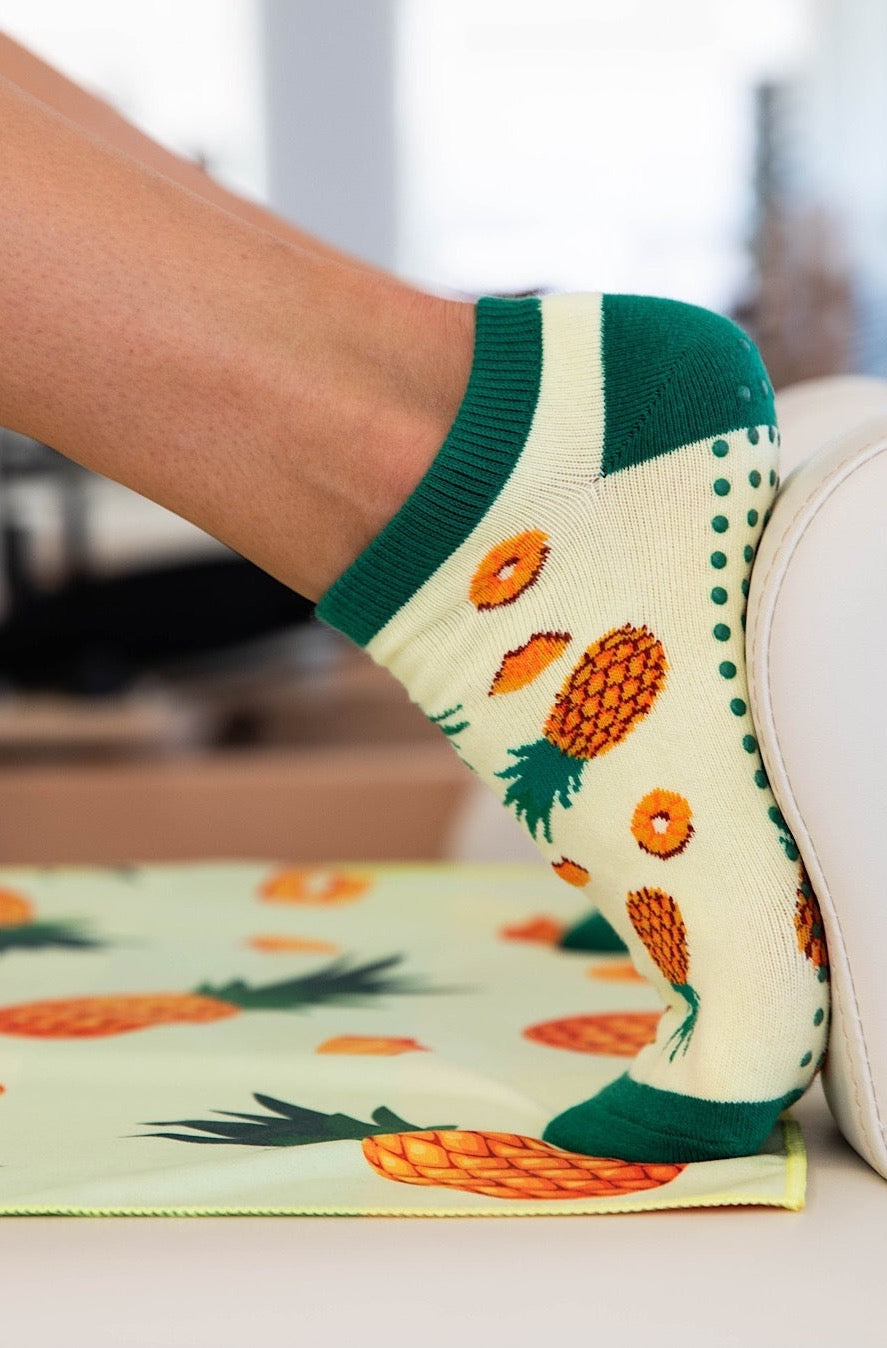 Pineapple Grip Socks  For Yoga, Pilates & Barre - Cheeky Winx