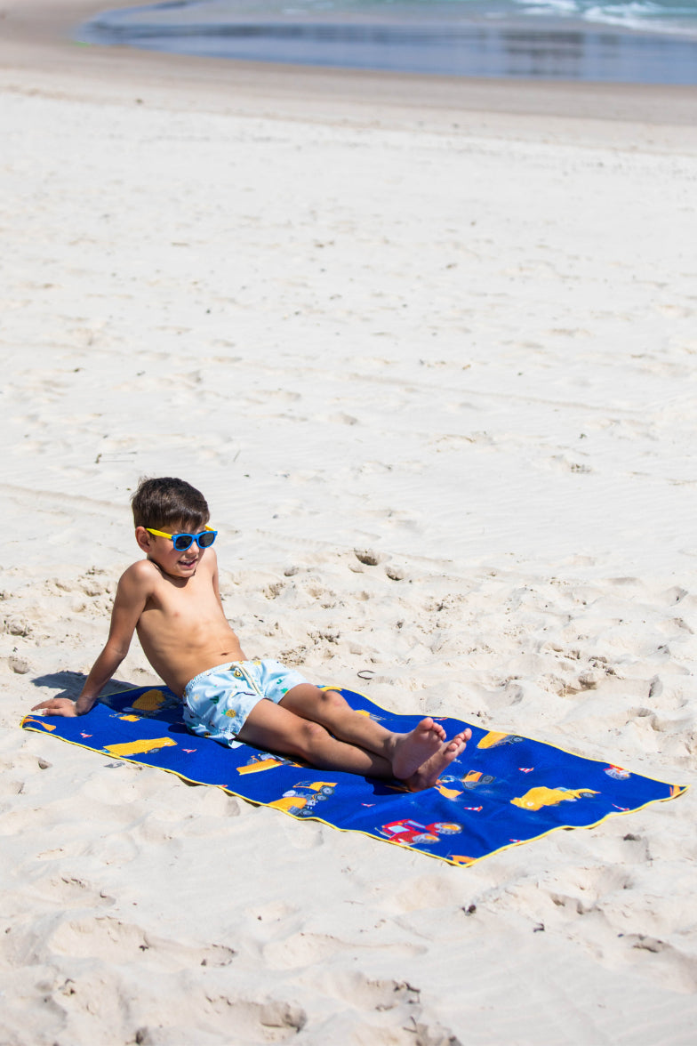 Kids Construction Beach Towel-Cheeky Winx