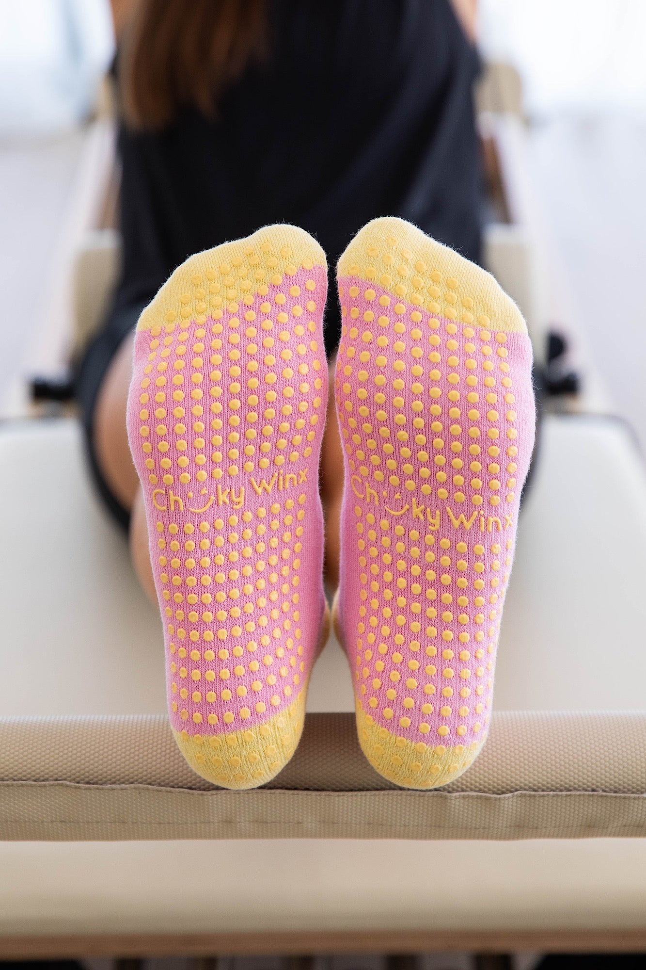 Ankle Pink and Yellow Grip Socks - Cheeky Winx