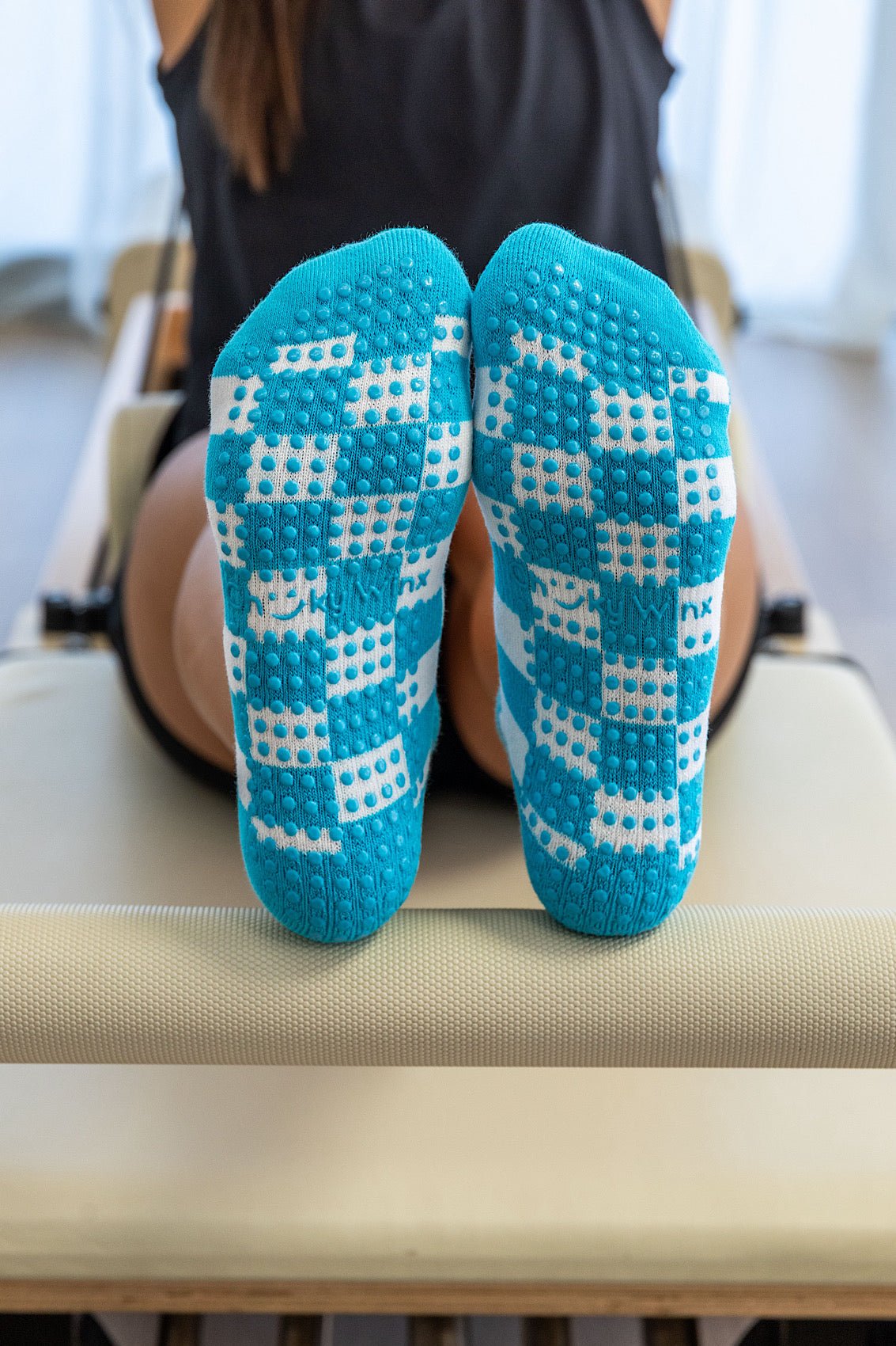 Blue Checker Grip Socks - Cheeky Winx