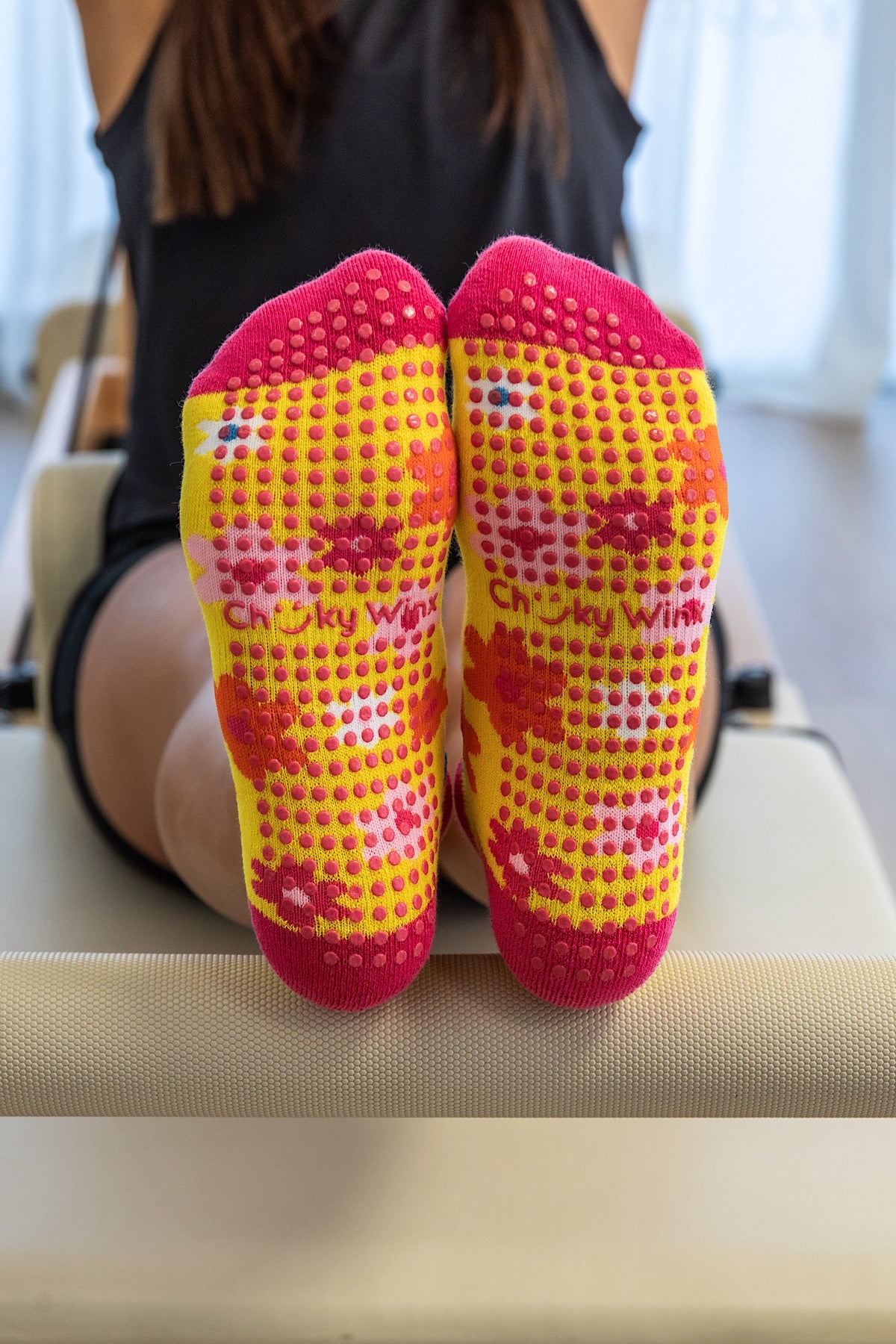 Daisy non-slip grip socks for Pilates reformer and barre by Cheeky Winx Australia