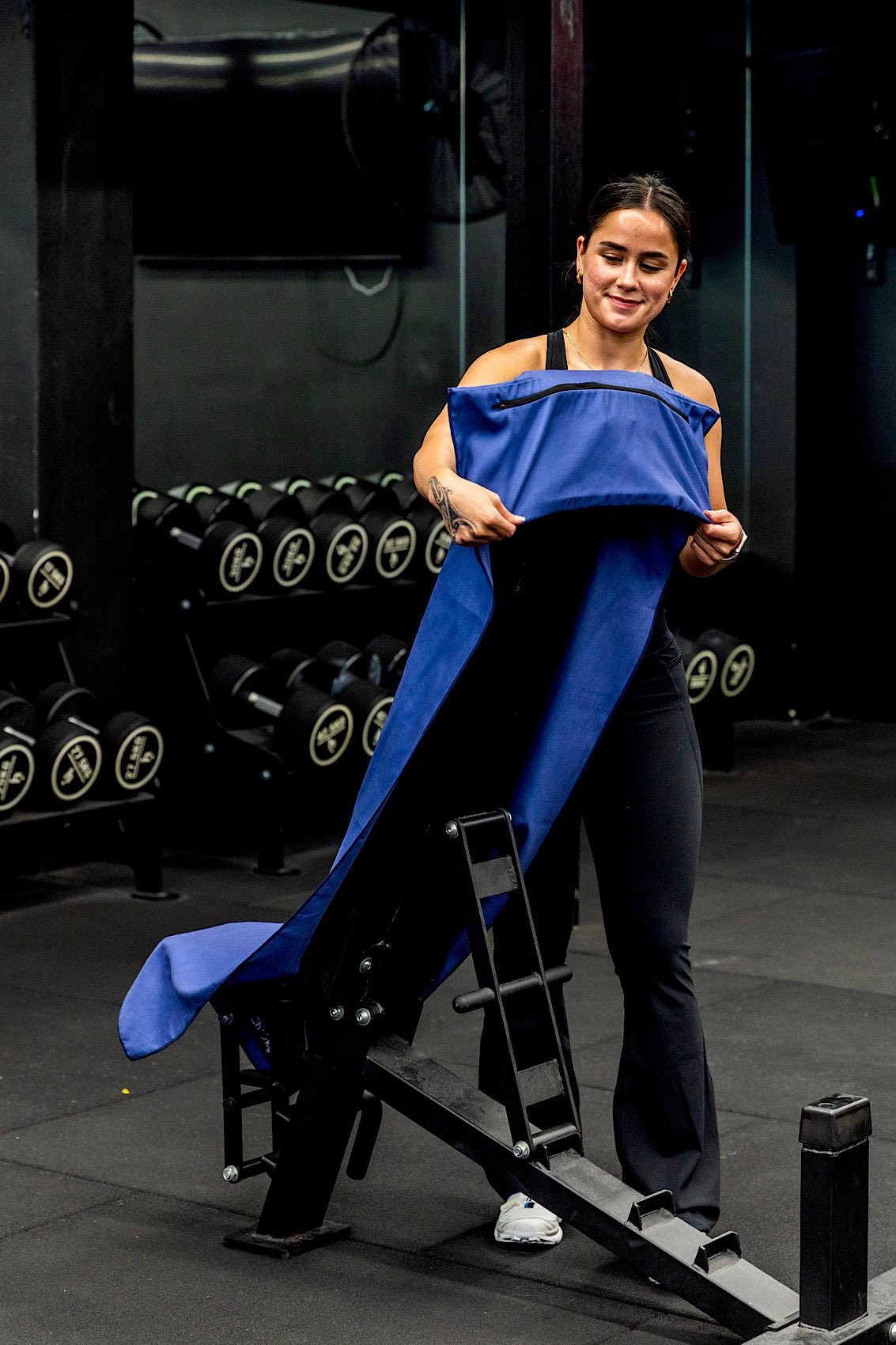 Hooded Basic Navy Blue Gym Towel - Cheeky Winx