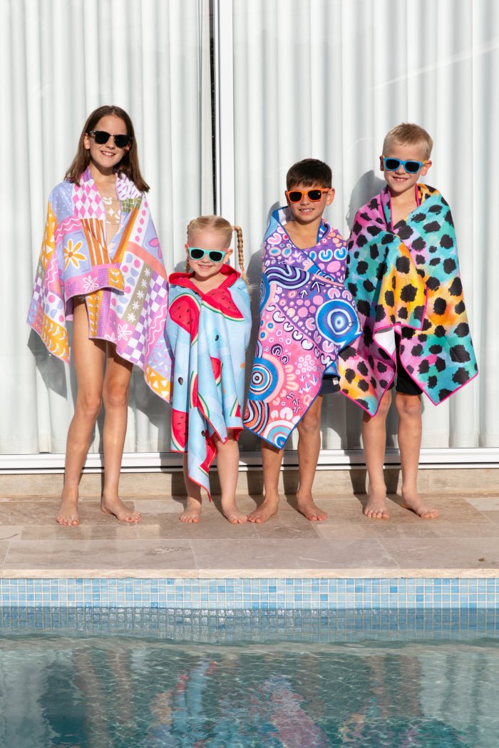 Kids Patchwork Beach Towel - Cheeky Winx