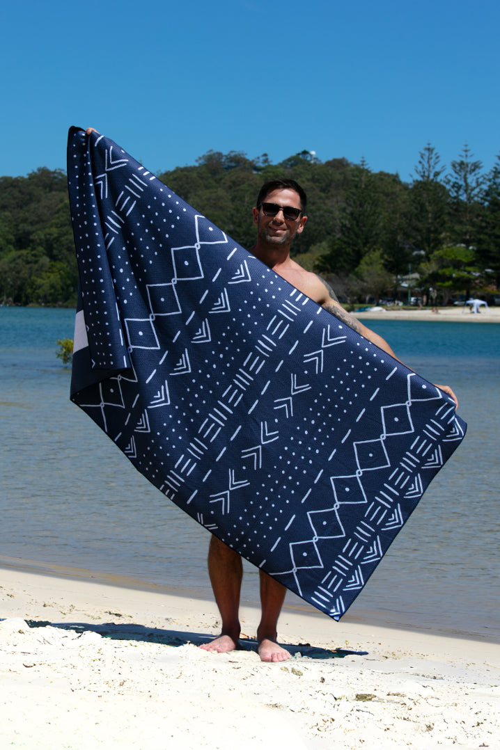 Aztec Blue Beach Towel-Cheeky Winx