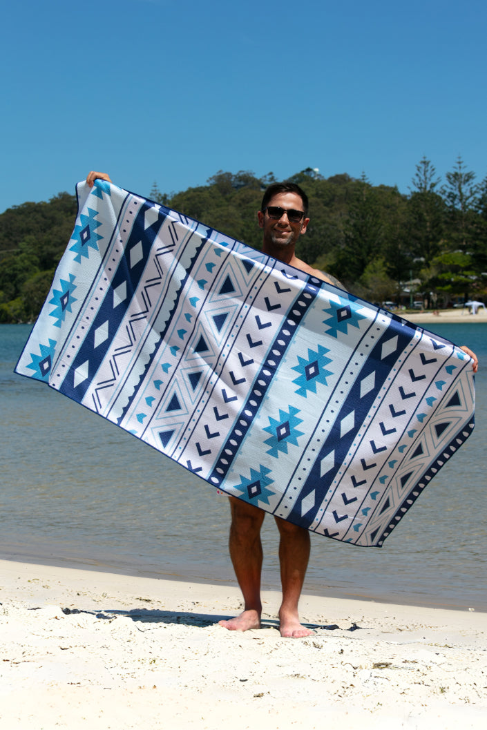 Boho Blue Beach Towel-Cheeky Winx