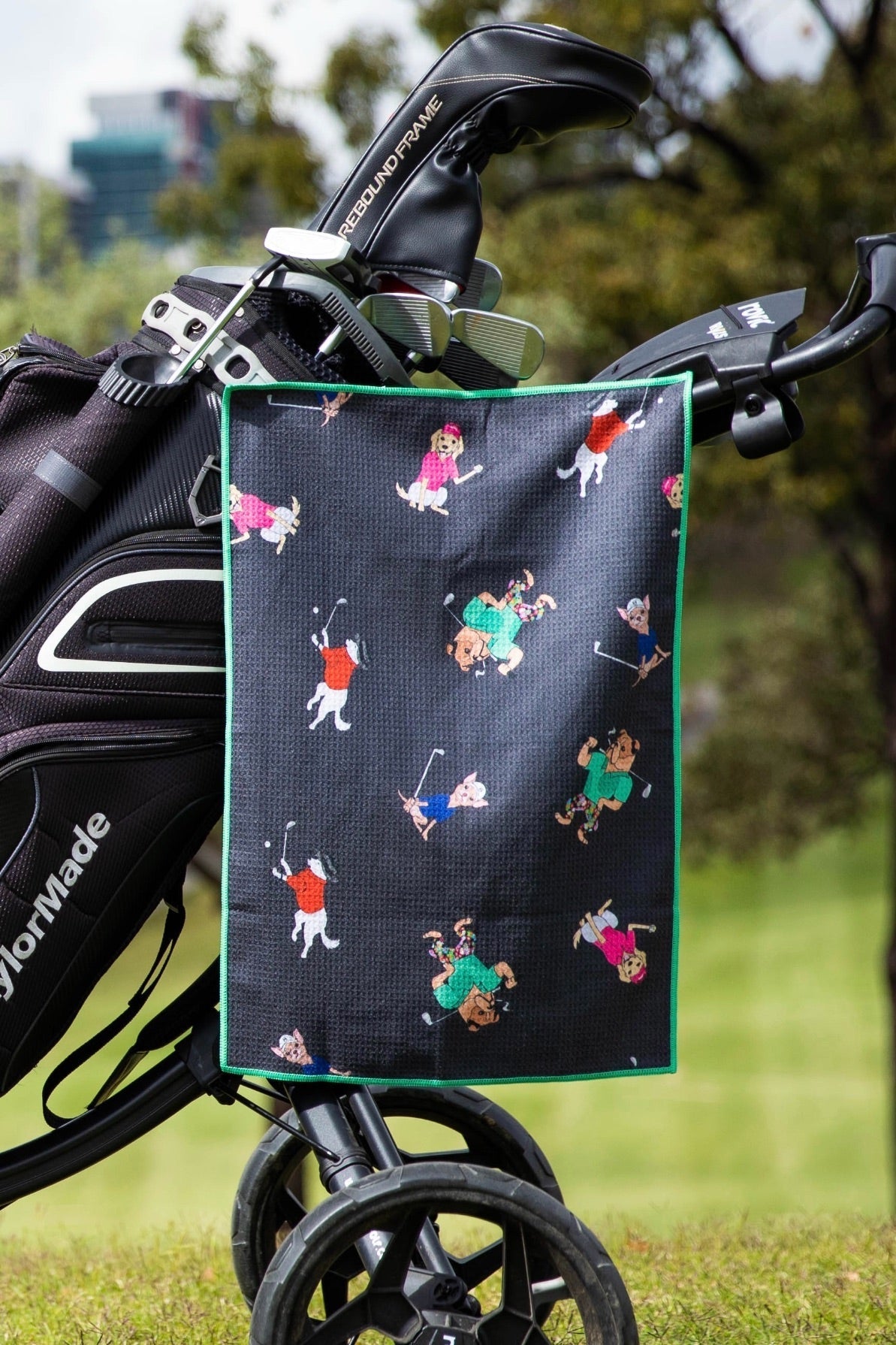 Dogs On The Green Golf Towel-Cheeky Winx