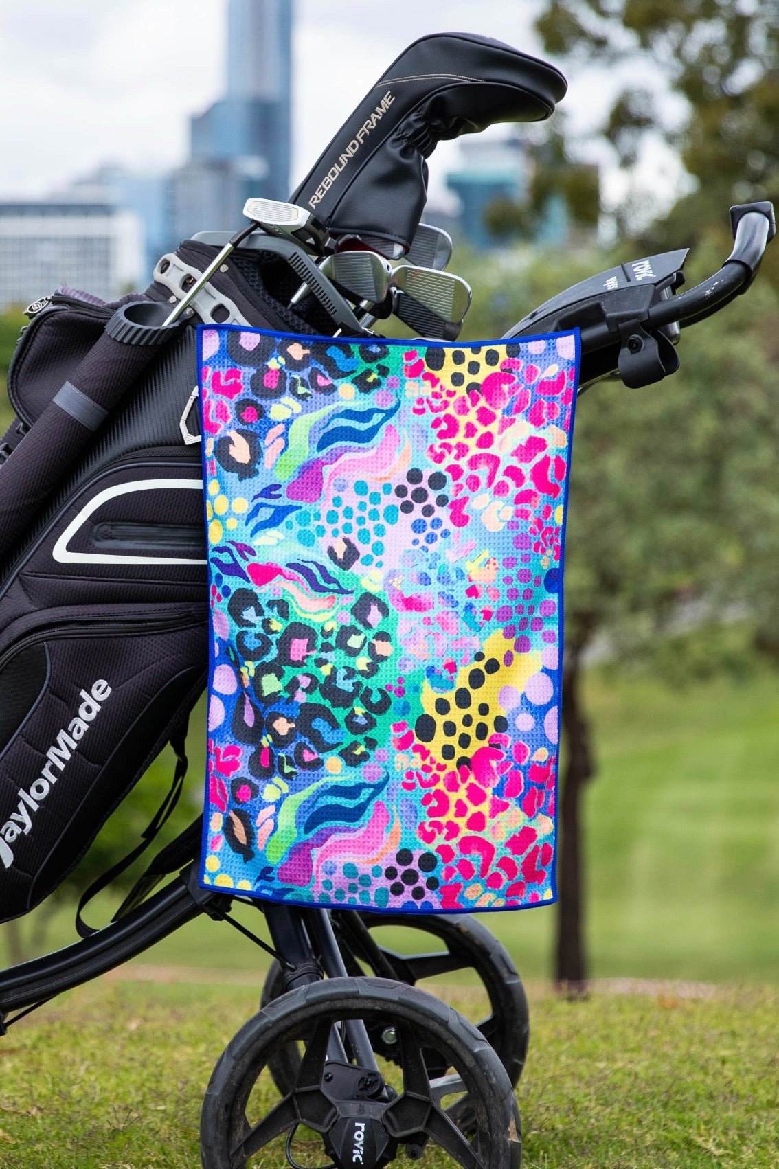 Electric Leopard Golf Towel-Cheeky Winx
