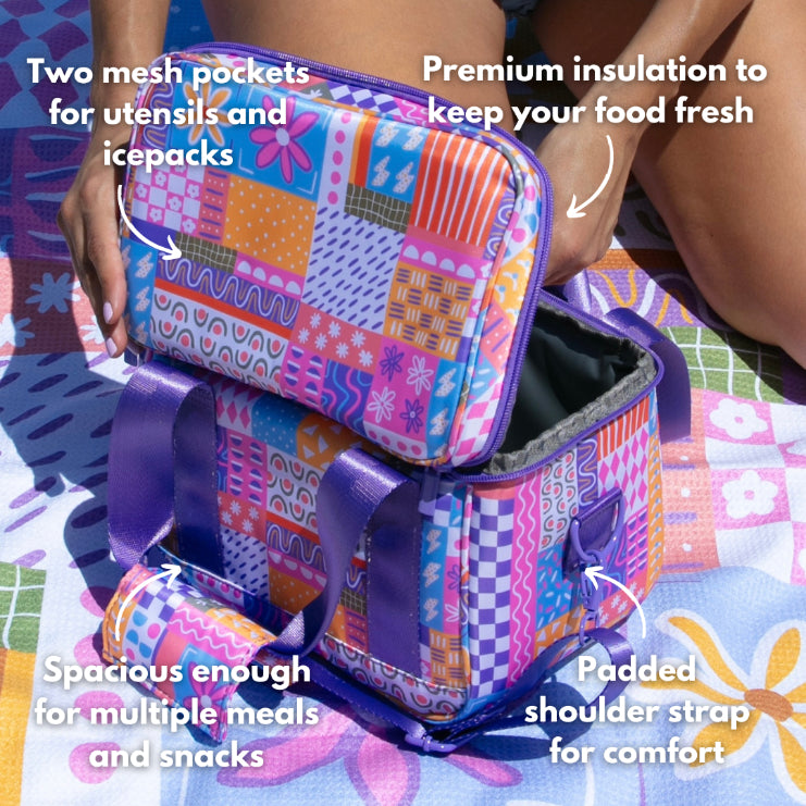 Large Patchwork Lunch Bag