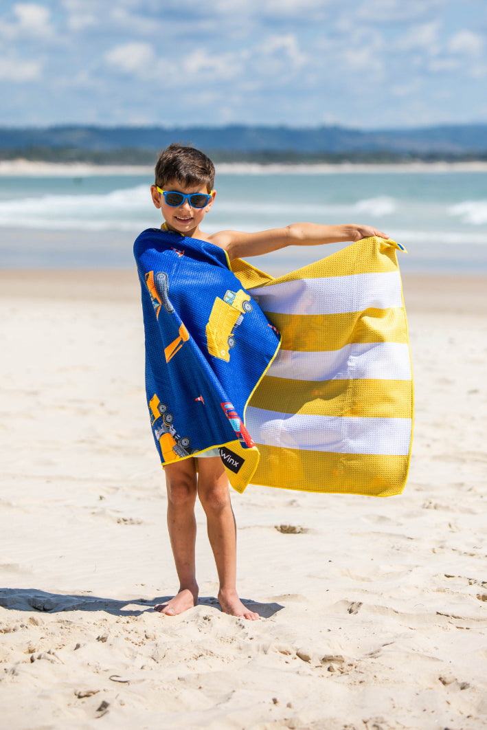 Kids Construction Beach Towel-Cheeky Winx
