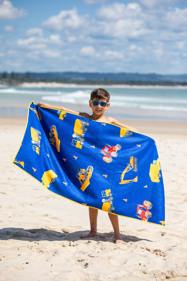 Kids Construction Beach Towel-Cheeky Winx