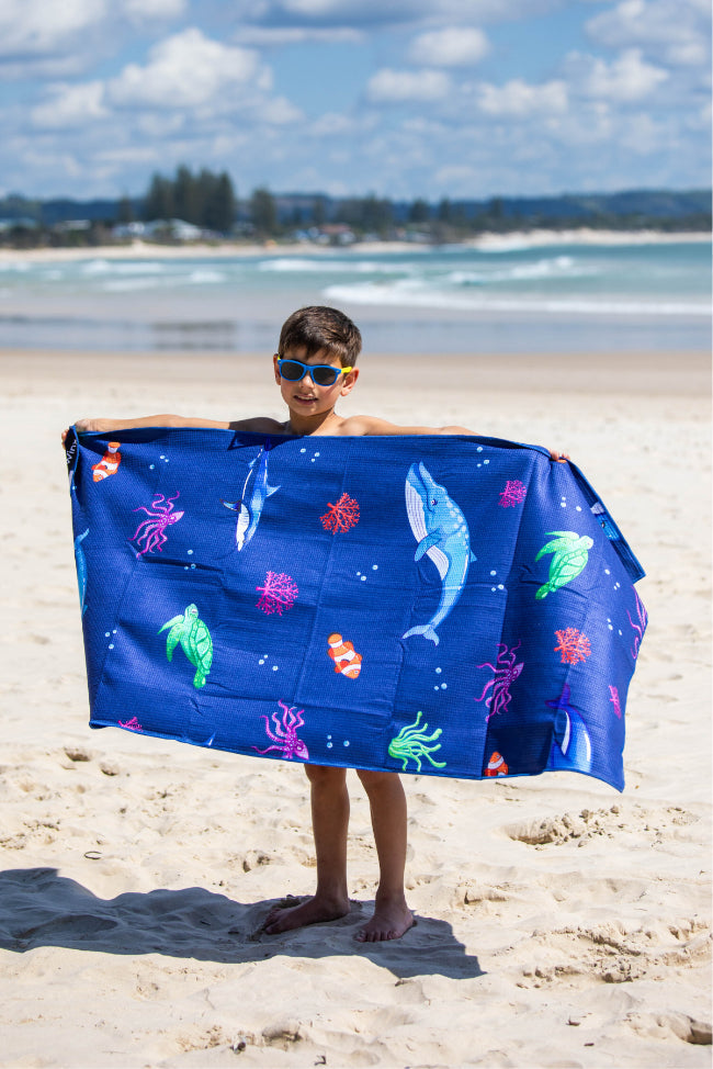 Kids Ocean Animals Beach Towel-Cheeky Winx
