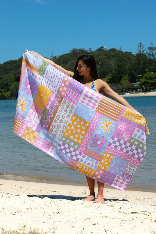 Patchwork Beach Towel-Cheeky Winx