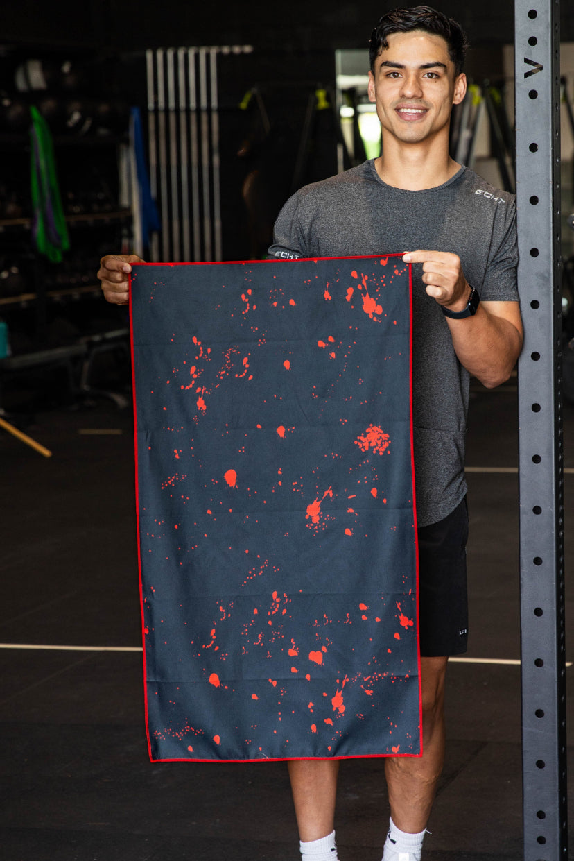 Red Paint Splatter Gym Towel-Cheeky Winx
