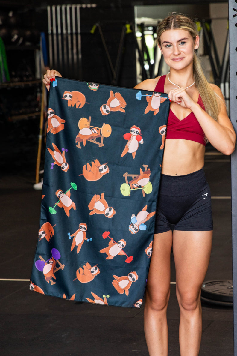 Shredded Sloths Gym Towel-Cheeky Winx