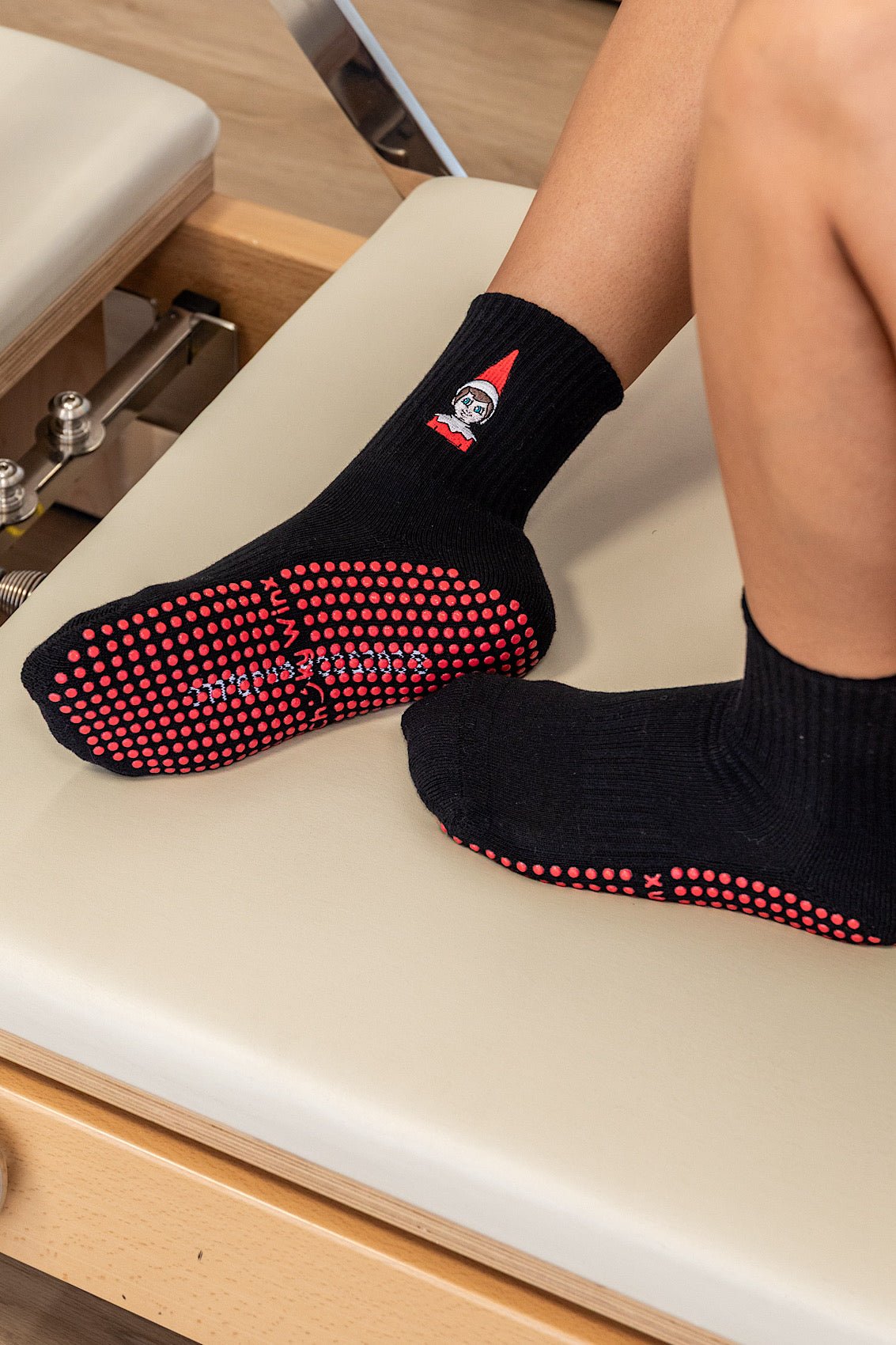 Crew The Elf On The Shelf® Blue Eyes non-slip grip socks for Pilates reformer and barre by Cheeky Winx Australia