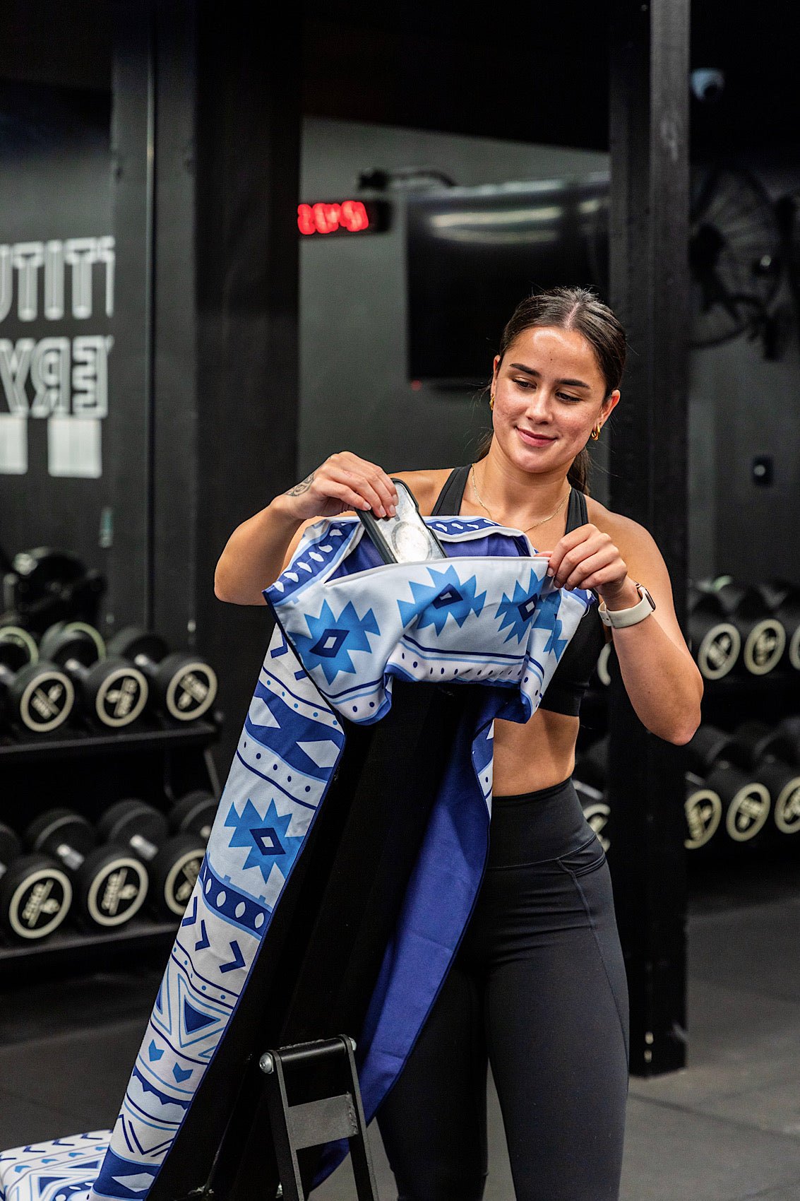 Hooded Boho Blue Gym Towel - Cheeky Winx