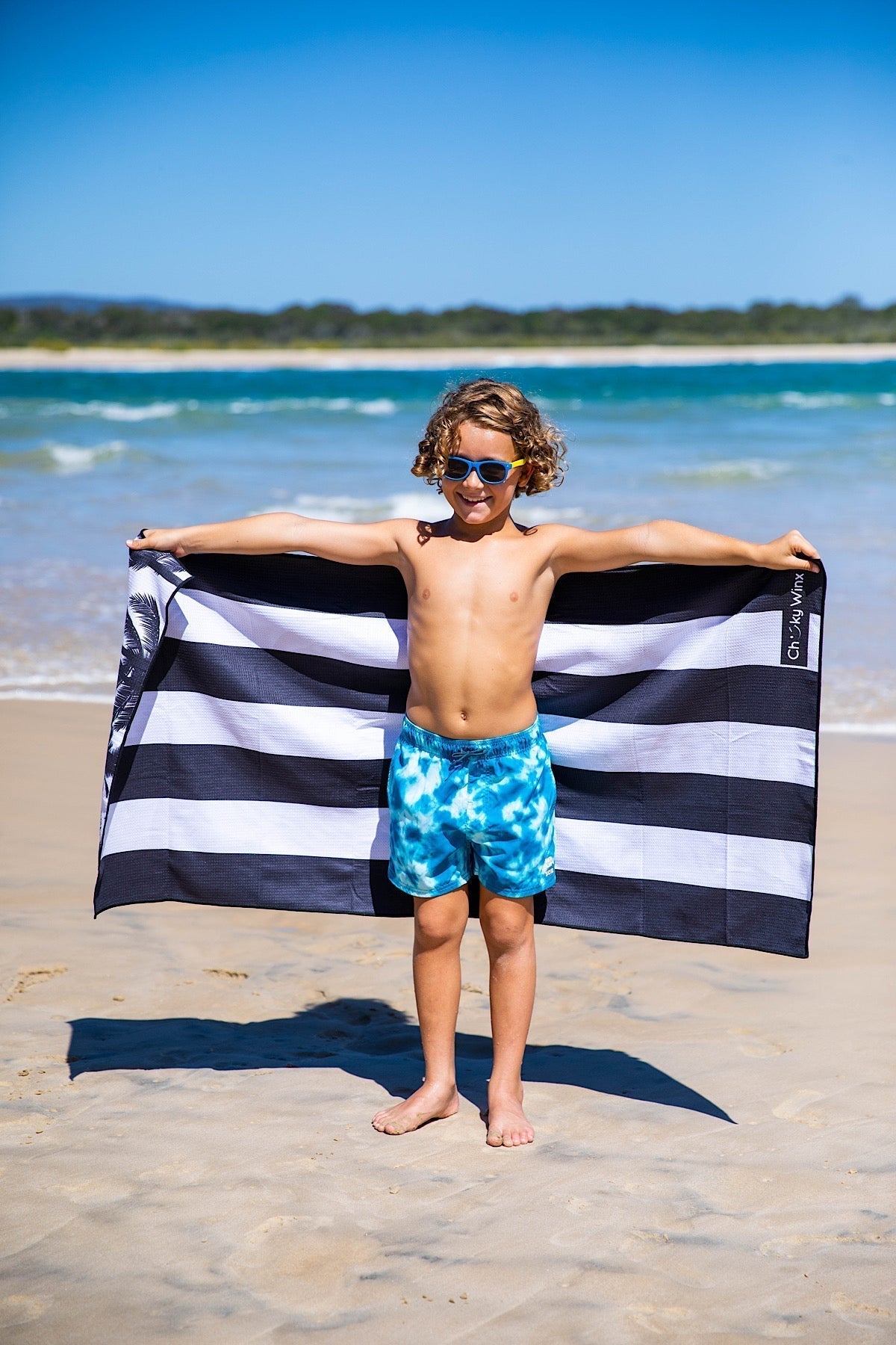 Kids Black Palm Trees Beach Towel - Cheeky Winx