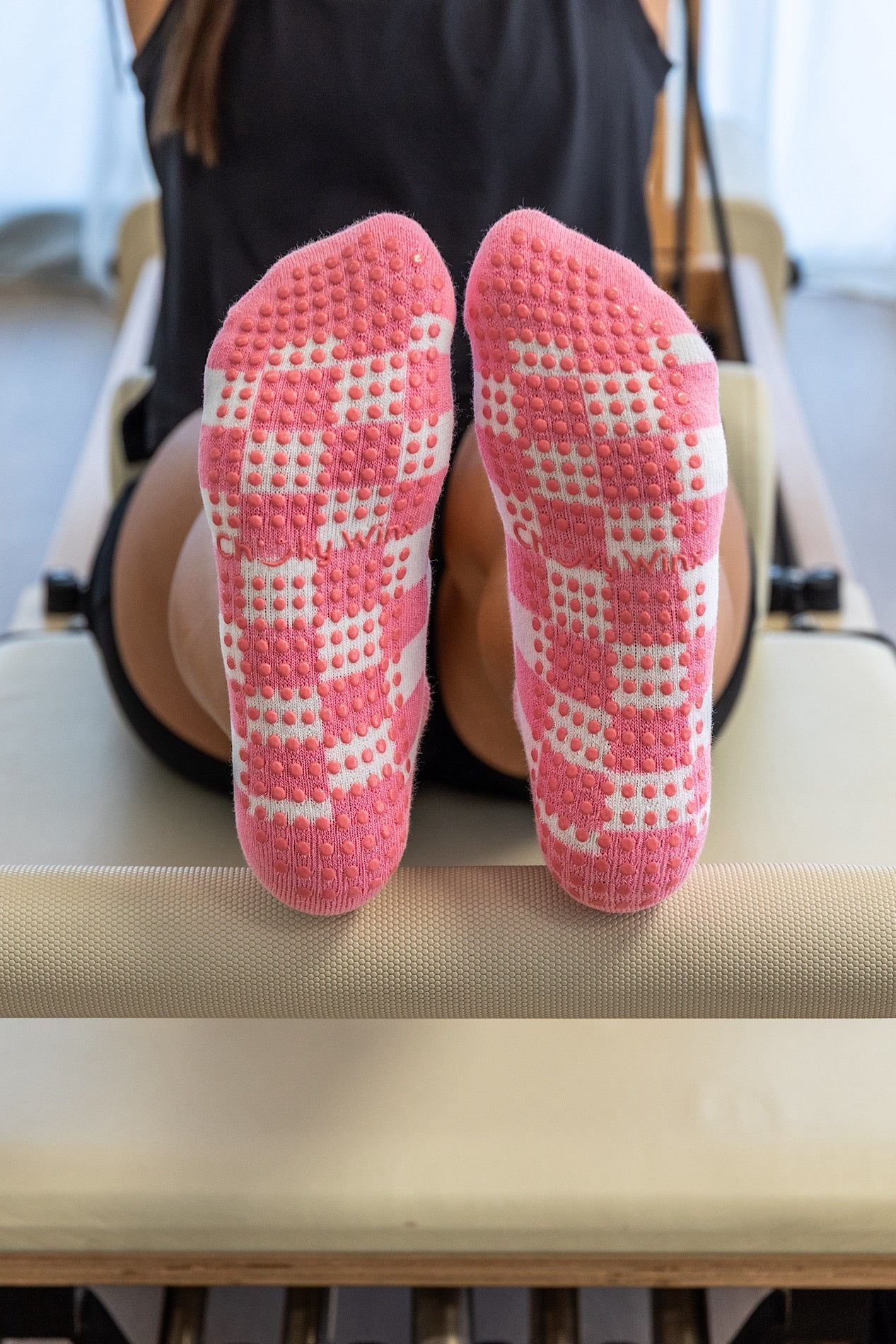 Pink Checker Grip Socks - Cheeky Winx